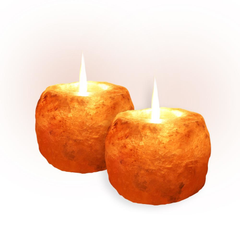 Himalayan Rock Salt Candle Holder - Pink Salt 2 Pack