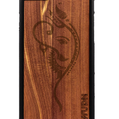 Slim Wooden Phone Case (Black) | Yoga Ganesha