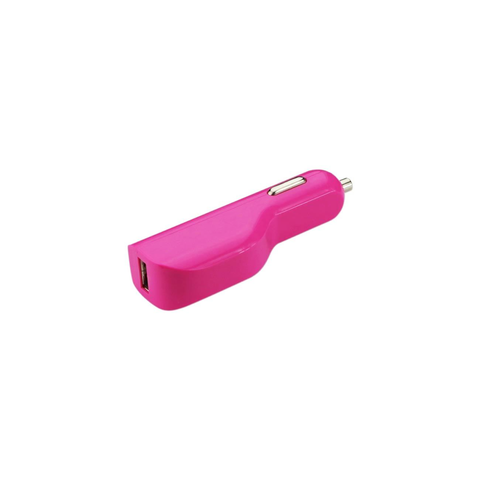 REIKO MICRO USB 1 AMP CAR CHARGER IN HOT PINK