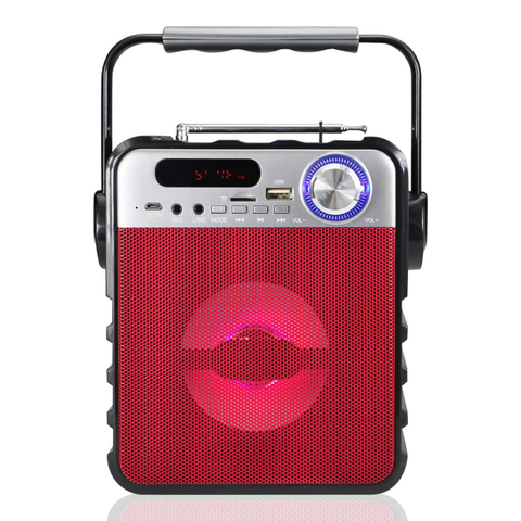 Universal Portable Boombox Bluetooth Multi-Color Speaker In Red