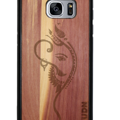 Slim Wooden Phone Case (Black) | Yoga Ganesha