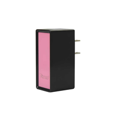 REIKO 2 AMP DUAL PORT WALL USB TRAVEL ADAPTER CHARGER IN PINK BLACK