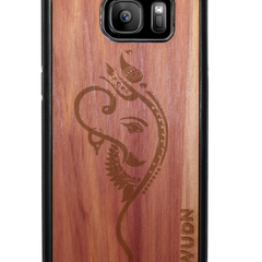 Slim Wooden Phone Case (Black) | Yoga Ganesha