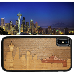 Slim Wooden Phone Case | Seattle Skyline Traveler