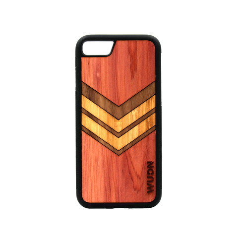 Slim Wooden Phone Case | Geometric Arrow Inlays
