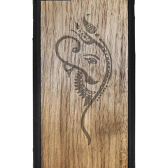 Slim Wooden Phone Case (Black) | Yoga Ganesha