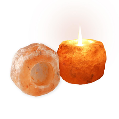 Himalayan Rock Salt Candle Holder - Pink Salt 2 Pack