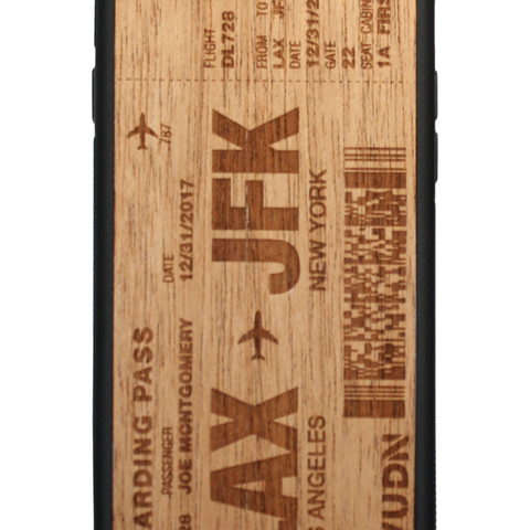 Slim Wooden Phone Case (Mahogany) | Boarding Pass Traveler