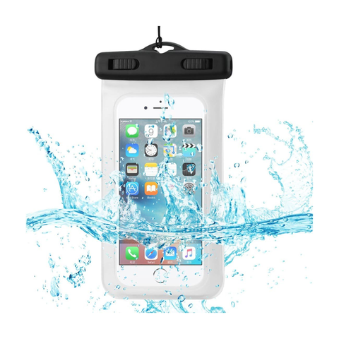 WATERPROOF CASE FOR 4.7 INCHES DEVICES WITH FLOATING ADJUSTABLE WRIST STRAP IN WHITE