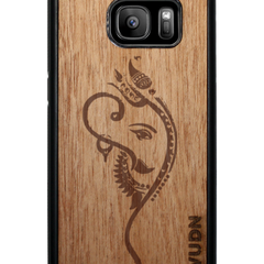 Slim Wooden Phone Case (Black) | Yoga Ganesha