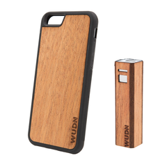 Slim Wooden iPhone Case & Lip-stick Wood Power Bank