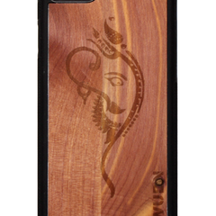 Slim Wooden Phone Case (Black) | Yoga Ganesha