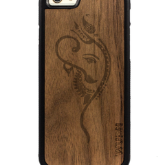 Slim Wooden Phone Case (Black) | Yoga Ganesha
