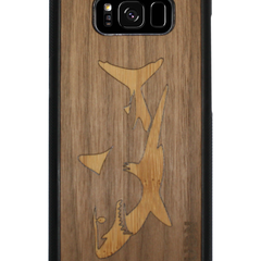 Slim Wooden Phone Case | Great White Shark in Bamboo / Walnut