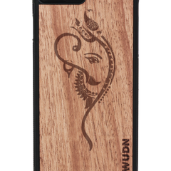 Slim Wooden Phone Case (Black) | Yoga Ganesha