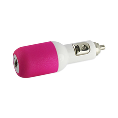 REIKO IPHONE 4G 1 AMP USB CAR CHARGER WITH CABLE IN HOT PINK