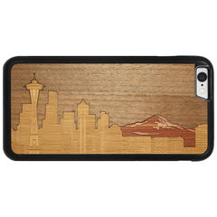 Slim Wooden Phone Case | Seattle Skyline Traveler