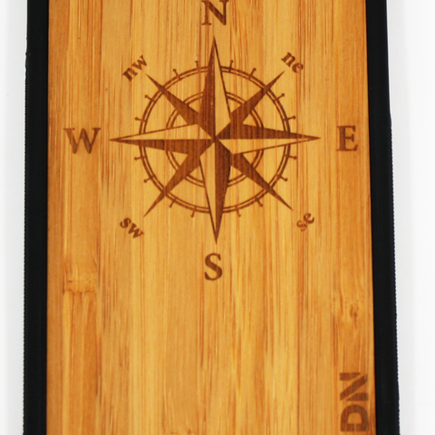 Slim Wooden Bamboo Phone Case | Compass Traveler