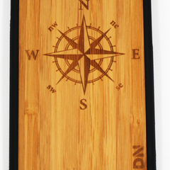 Slim Wooden Bamboo Phone Case | Compass Traveler