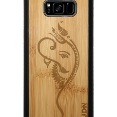 Slim Wooden Phone Case (Black) | Yoga Ganesha