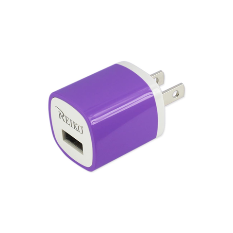 REIKO 1 AMP WALL USB TRAVEL ADAPTER CHARGER IN PURPLE