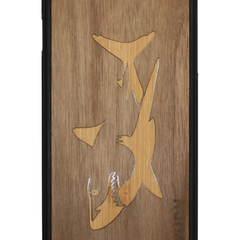 Slim Wooden Phone Case | Great White Shark in Bamboo / Walnut