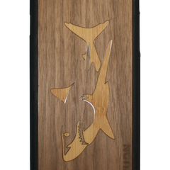 Slim Wooden Phone Case | Great White Shark in Bamboo / Walnut
