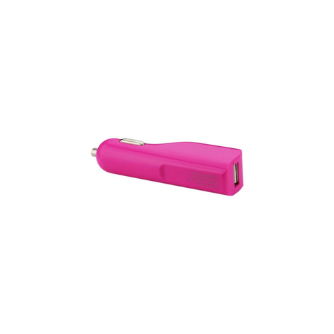 REIKO MICRO USB 1 AMP CAR CHARGER IN HOT PINK