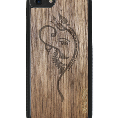 Slim Wooden Phone Case (Black) | Yoga Ganesha