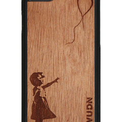 Slim Wooden Phone Case | Banksy Girl With a Balloon