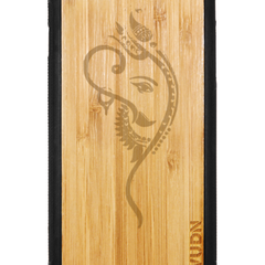 Slim Wooden Phone Case (Black) | Yoga Ganesha