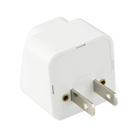 REIKO UNIVERSAL EUROPE EU / UK / AU TO US TRAVEL PLUG POWER ADAPTER CONVERTER IN WHITE