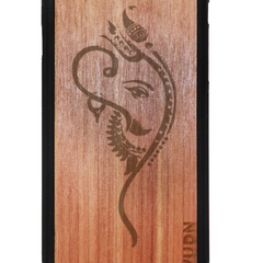 Slim Wooden Phone Case (Black) | Yoga Ganesha