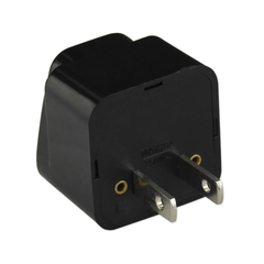 REIKO UNIVERSAL EUROPE EU / UK / AU TO US TRAVEL PLUG POWER ADAPTER CONVERTER IN BLACK