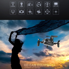 Midnight Black Remote WiFi Quadcopter Drone with 720P Wide Angle HD Camera