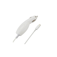 REIKO IPHONE 5/ SE CAR CHARGER WITH BUILT IN USB CABLE IN WHITE