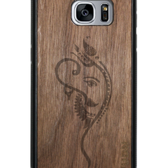 Slim Wooden Phone Case (Black) | Yoga Ganesha
