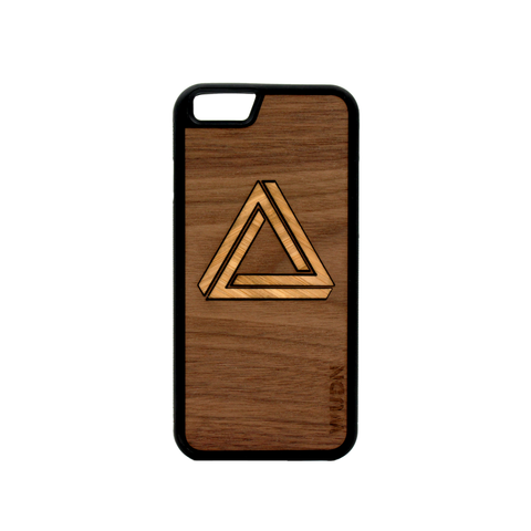 Slim Wooden Phone Case | Custom Geometric Triangle Inlay