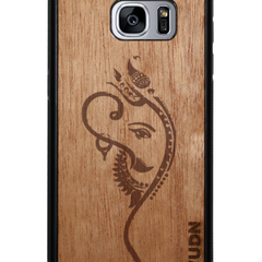Slim Wooden Phone Case (Black) | Yoga Ganesha