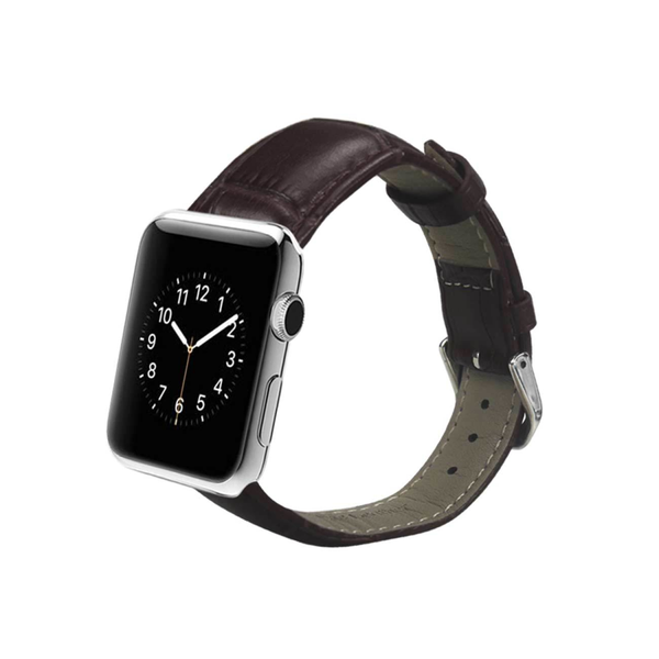 REIKO WATCH 42MM GENUINE LEATHER IWATCH BAND STRAP WITHOUT BAND ADAPTORS 38MM IN BROWN