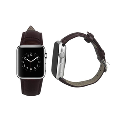 REIKO WATCH 42MM GENUINE LEATHER IWATCH BAND STRAP WITHOUT BAND ADAPTORS 38MM IN BROWN