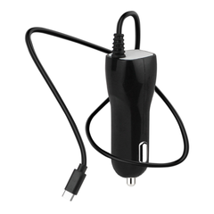 REIKO TYPE C CAR CHARGER WITH BUILT IN CABLE IN BLACK