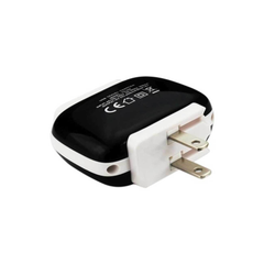 REIKO 2 AMP DUAL PORT WALL FOLDABLE USB TRAVEL ADAPTER CHARGER IN BLACK
