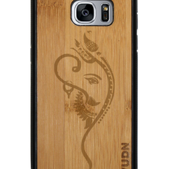 Slim Wooden Phone Case (Black) | Yoga Ganesha