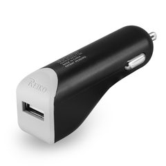 REIKO TYPE C CAR CHARGER WITH DATA USB CABLE IN BLACK