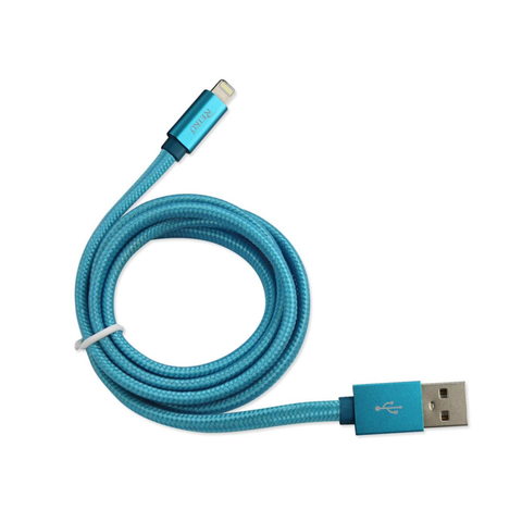 REIKO IPHONE 6 3FT LIGHTING CERTIFIED BRAIDED DATA CABLE IN BLUE