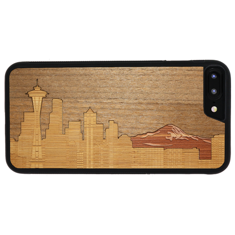 Slim Wooden Phone Case | Seattle Skyline Traveler