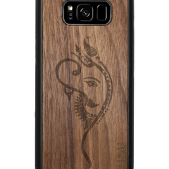 Slim Wooden Phone Case (Black) | Yoga Ganesha
