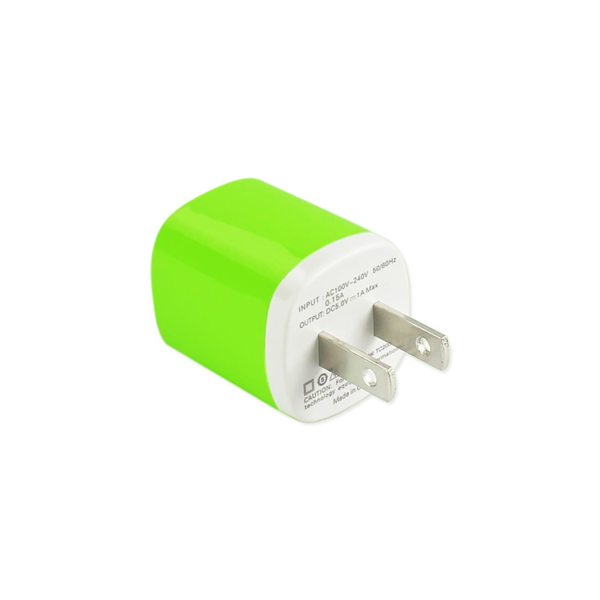 REIKO 1 AMP WALL USB TRAVEL ADAPTER CHARGER IN GREEN