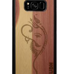 Slim Wooden Phone Case (Black) | Yoga Ganesha